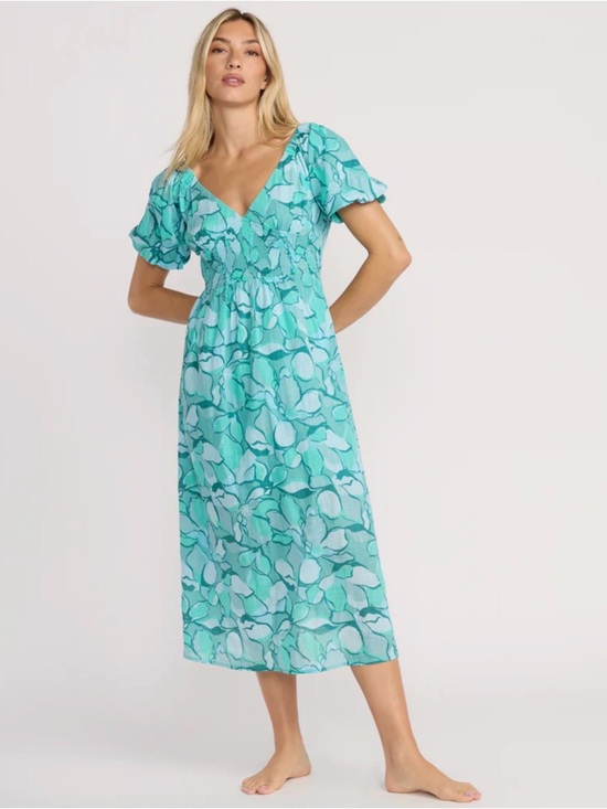 Billabong Dresses & Skirts - Billabong Teal Floral Midi Dress